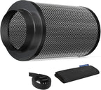 Air Carbon Filter 6 Inch ,Smellines Control Removes 3X More Odors Contaminants. Australian Virgin Charcoal,Carbon Filter for Grow Tent, Hydroponics, Pre-Filter Included (6inch)