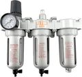 3/8" NPT Mid Flow Filter Regulator Coalescing Desiccant Dryer System For Compressed Air Lines, Poly Bowls, Great For Paint Spray And Plasma Cutter (MANUAL DRAIN)