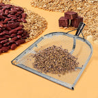 Leaking Soil Shovel Filter Stainless Steel Sieve 4mm/6mm/8mm/12mm Mesh Sifting Shovel for Sifting Corn Kernels Gardening Farm Chicken Coop and Goat Stall Multipurpose Dustpan (Sliver-12MM)