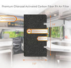 RV Premium Charcoal Activated Carbon Fiber Air Conditioner Filter - Air Duct AC Carbon Filter Replacement for RV AC Vent (2 Pack, 14" x 7.5")