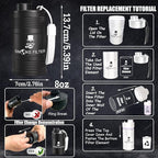 Metal Housing Personal Filter - Effectively Captures Smoke and Removes Odors,Long-Term Use, Equipped with Replaceable Cartridge (Black)