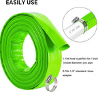 1-1/2" (Flat 2.6’’ width) x 100 FT Pool Backwash Hose, Green Heavy Duty Reinforced PVC Lay Flat Water Discharge Hose for Swimming Pool Filter Pump,with 2 Clamp