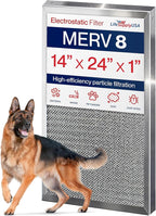14x24x1 Electrostatic Air Filter, MERV 8, Washable, Reusable Furnace AC/HVAC Filter, Energy Saving, Easy to Clean, Long-Lasting by LifeSupplyUSA