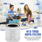Core 300 Replacement Filter Compatible with LEVOIT Core 300/Core 300S/Core-P350, 3-in-1 True HEPA Filter, High-Efficiency Activated Carbon,Part# Core 300-RF, White, 2 Pack