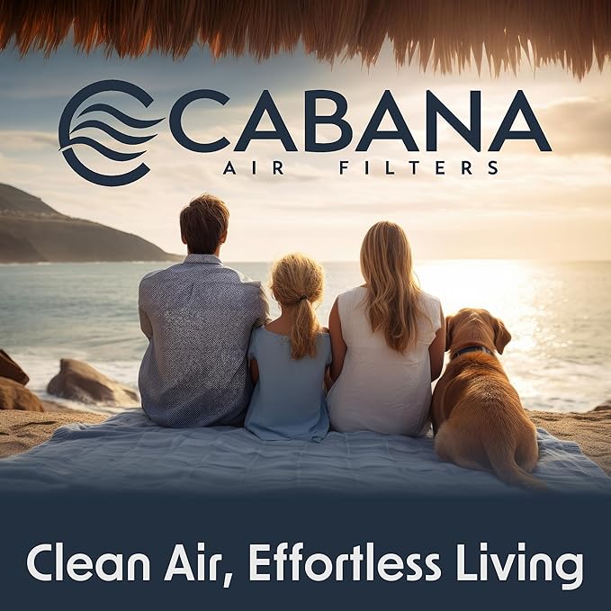 Cabana Filters 6-Pack 20x22x1 MERV 13 AC Furnace Air Filter for Home and Office - Indoor HVAC System Filtration Replacement, Captures Unwanted Particles