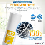 Max Water 5 Micron 20 x 4.5 Sediment Filter 20 inch Whole House BB Water Filtration System Replacement Compatible Cartridge DGD-5005-20, FP25B, AP810-6, FPMB5-20, P5-20, 155358-43, 4-Pack