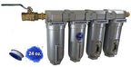 THB 4 Stage High Flow Industrial Ultra Clean Compressed Air Filter Dryer Combination (1" NPT, 11oz, Manual Drain)