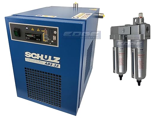 Schulz Refrigerated Air Dryer for Air Compressor, Compressed Air Systems, 35 cfm, Good for 7.5hp & 10hp Compressors (with Pre-Filter)