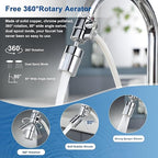 LCF Upgrade Countertop Water Filter, 𝐒𝐢𝐥𝐯𝐞𝐫 𝐈𝐨𝐧𝐬 Enhanced 6-Stage Stainless Steel Water Filter for Sink Faucet, Reduces Heavy Metals, Bad Taste & 99% Chlorine, 16,000 Gallons(2 Filters)