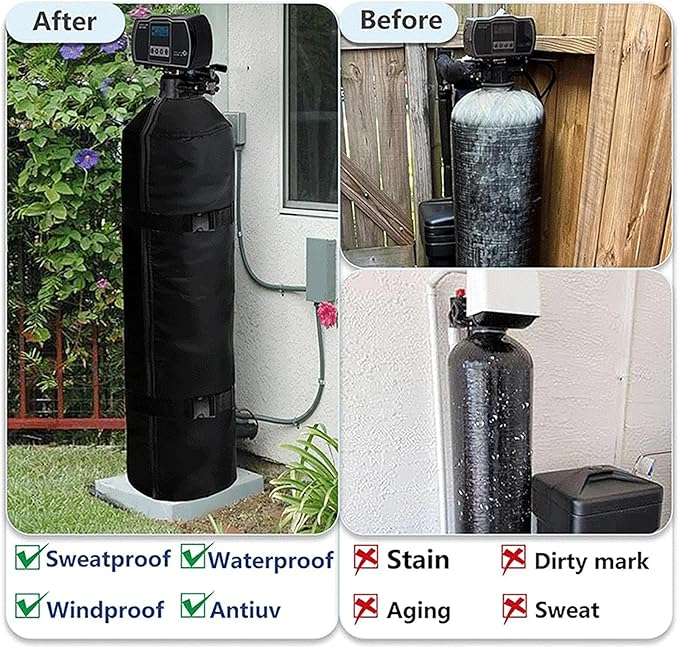 Water Softener Cover – Heavy Duty Tank Protection Fabric, Waterproof Equipment Shield Layer, UV Resistant Outdoor Guard | Water Filter Tank Protector for Home, Weather Defense, Long Term Outdoor Use