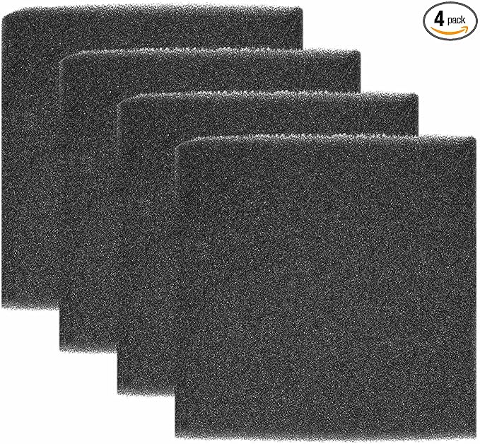 Fan Replacement Filters 4 Pcs Fan Filter Foam Sponge (6" x 6" x 0.39", 40ppi) - Breathable, Soft for Air Compressors Inverter Chassis Vacuum Cleaners