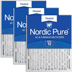 Nordic Pure 16x20x2 (15 1/2 x 19 1/2 x 1 3/4) Pleated MERV 12 Air Filters 3 Pack
