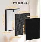 12-Pack 3000 Replacement Filters Compatible with AD3OOO, 3000M, 3000Pro Air Series Air-Purifiers 2 Pack Fliter, 2 Pack Activated Carbon,8 Pack Pre-Filters