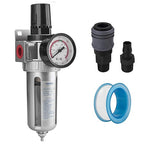 NANPU 1/2" NPT Compressed Air Filter Regulator Combo, Air Filter Pressure Regulator Gauge Kit Water Separator w/Pressure Gauge, 150PSI