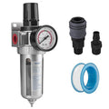 NANPU 1/4" NPT Compressed Air Filter Regulator Combo, Air Filter Pressure Regulator Gauge Kit Water Separator w/Pressure Gauge, 150PSI