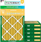 Filterbuy 11.25x23.25x2 Air Filter MERV 11 Superior Pet & Allergy Defense (6-Pack), Electrostatic Pleated HVAC AC Furnace Filters Replacement, Made in USA (Actual Size: 11.25 x 23.25 x 1.75)
