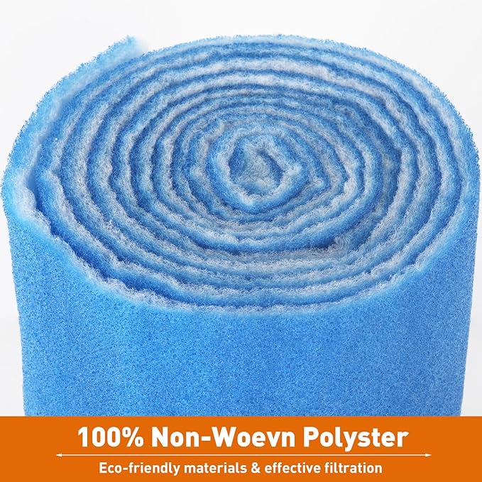 12" x 140" Air Vent Filters Kit - Cut to Size Floor Vent Filters for home. MERV 8 Electrostatic Air Filter Roll & Adhesive Hook Tape(30+ Filters)