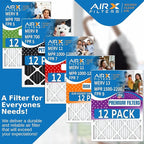 25x25x1 Air Filter MERV 8 Rating, 12 Pack of Furnace Filters Comparable to MPR 700 & FPR 5 - Made in USA by AIRX FILTERS WICKED CLEAN AIR.