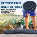 4 Pcs Sediment Filter Erosion Control Blanket Silt Fence Sock with Stuffers Drain Stormwater Sediment Filter for Erosion Control and Storm Drain Protection (Black)