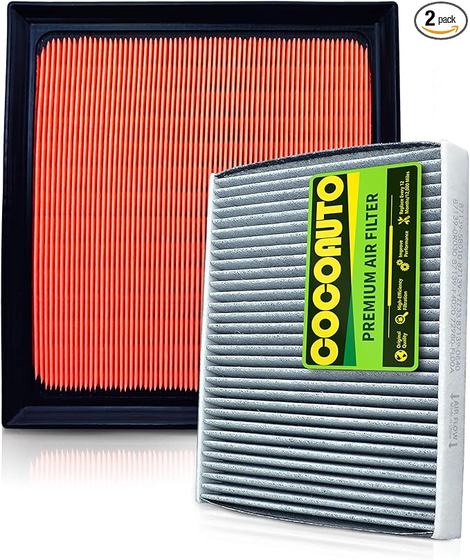 Engine & Cabin Air Filter Kit for Corolla Cross SUV Hybrid 2.0L (2023-2025), Prius Hybrid 2.0L Only (2023-2025), Fits Prius Prime PHEV, 1780124040, CA12654, 871390E040
