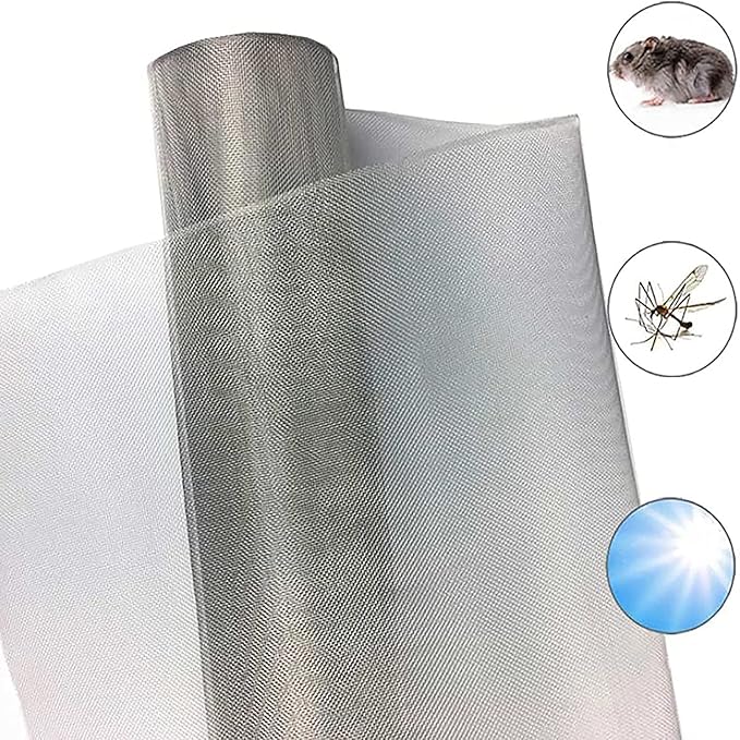 Stainless Steel Woven Wire Mesh 304 Stainless Steel Mesh Sheet 40 Mesh Woven Wire Mesh Tear Resistant Rodent Control Garden Insect Screen for Vent, Filter, Airbrick - Hole 0.5mm