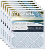Cabana Filters 6-Pack 20x23x1 MERV 8 AC Furnace Air Filter for Home and Office - Indoor HVAC System Filtration Replacement, Captures Unwanted Particles