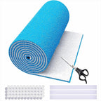 18 x 140" Air Vent Filters, Cut-to-Size MERV 8 Filter Material, Triple Layer HVAC Furnace Vent Filters for Home, Floor, Ceiling, Grilles - Includes 48PCS Adhesive Hook Tape.