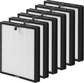 6 Packs HY4866 Replacement Filters Compatible with MORENTO HY4866, WESTHEY HY4866, YIOU M1 and FETIONS FT5000 Air Cleaner Purifiers, 2-in-1 Activated Carbon Filter