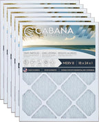 Cabana Filters 6-Pack 18x24x1 MERV 8 AC Furnace Air Filter for Home and Office - Indoor HVAC System Filtration Replacement, Captures Unwanted Particles