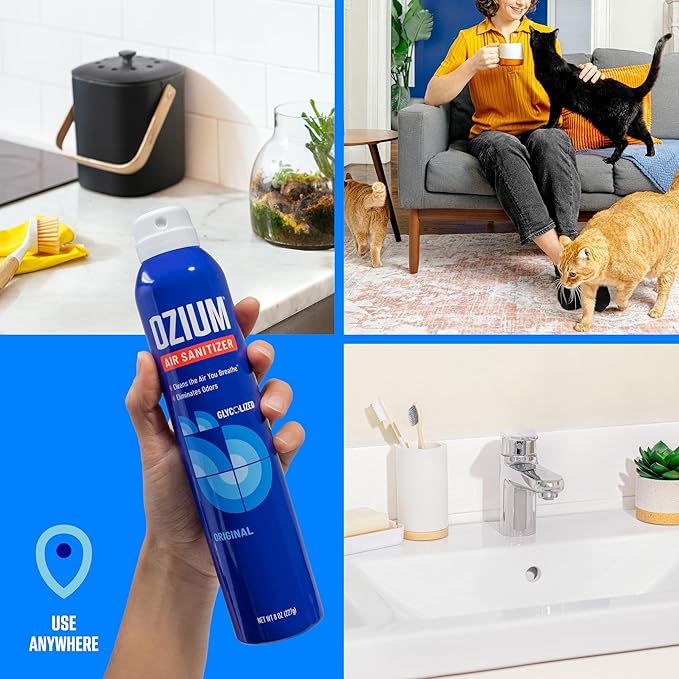 Ozium 8 Oz. Air Sanitizer & Odor Eliminator for Homes, Cars, Offices and More, Vanilla Scent, Pack of 1