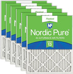 Nordic Pure 20x20x1 (Actual Size: 19 1/2 x 19 1/2 x 3/4) Pleated MERV 13 Air Filters 12 Pack