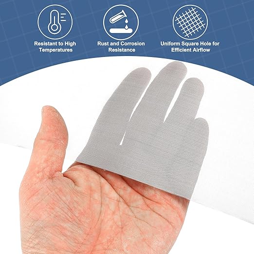 uxcell 80 Mesh 118" x 12" Woven Wire Mesh, 304 Stainless Steel Air Vent Filter Screen, Window Screen Mesh for DIY Projects Vents Cover Filtration Animals Fence