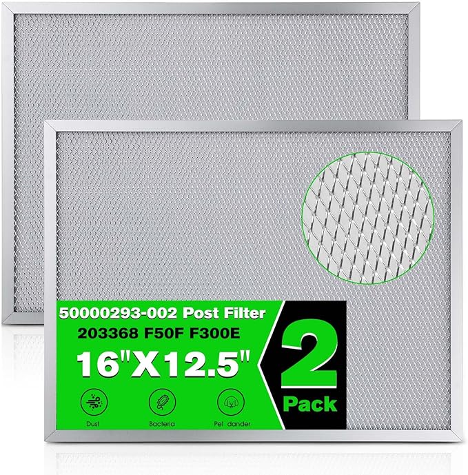 50000293-002 Post Filter 203368 F50F F300E Air Filter 16" X 12.5" Compatible with Honeywell Electronic Air Cleaner Filter 16" X 25" F300E1019 F300A1625 F50F1073 Pre/Post Air Filter- (2 Pack)