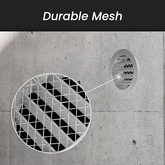 Repa Market 10" Inch Aluminum Black Soffit Air Vent Cover - Louvered Round Gable Vent with Mesh Screen - Exhaust/Intake Ventilation Grill for House, Attic, Bathroom - Outdoor Metal Duct Grate
