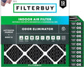 Filterbuy 16x16x1 Air Filter MERV 10 Odor & Allergy Defense with Activated Carbon (12-Pack), Electrostatic Pleated HVAC AC Furnace Filters Replacement, Made in USA (Actual Size: 15.75 x 15.75 x 0.75)