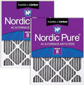 Nordic Pure 12x12x1 (Actual Size: 11 3/4 x 11 3/4 x 3/4) Furnace Air Filters MERV 8 Pleated Plus Carbon 2 Pack