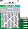 Filterbuy 18x25x2 Air Filter MERV 8 Essential Dust & Allergy Defense (5-Pack), Electrostatic Pleated HVAC AC Furnace Filters Replacement, Made in USA (Actual Size: 17.50 x 24.50 x 1.75)