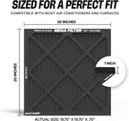 PuroAir MegaFilter - 20x20x1 Air Filter MERV 13 Activated CarbonTech Defense - Heavy Duty 3 Layer Furnace Filters Allergens, Pollen, Dust, Pet Dander, Smoke, Odors - HVAC Air Filter 20x20x1 (1-Pack)