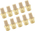 10 Pack 1/4" Male Thread Pneumatic Brass Exhaust Muffler Filter Air Pneumatic Mufflers Air Line Fitting Hex Sintered Silencer
