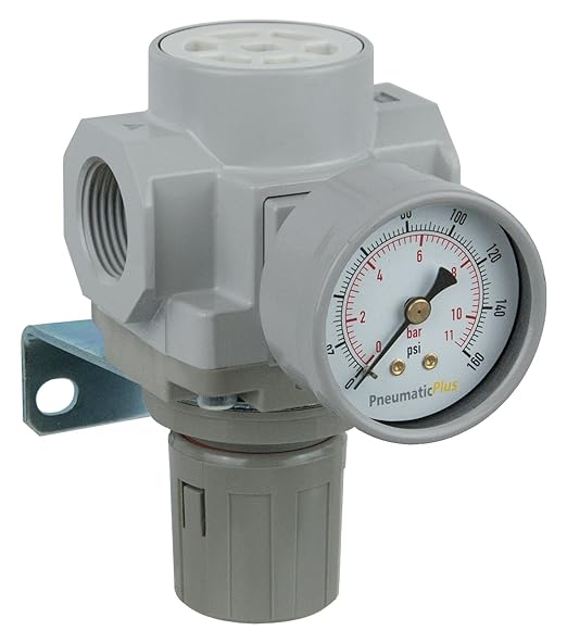 PneumaticPlus SAR400-N06BG Compressed Air Pressure Regulator 3/4" NPT - Bracket, Gauge