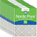 Nordic Pure 14x25x1 (Actual Size: 13 1/2 x 24 1/2 x 3/4) Pleated MERV 13 Air Filters 12 Pack