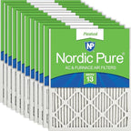 Nordic Pure 14x25x1 (Actual Size: 13 1/2 x 24 1/2 x 3/4) Pleated MERV 13 Air Filters 12 Pack