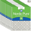 Nordic Pure 12x20x1 (Actual Size: 11 1/2 x 19 1/2 x 3/4) Pleated MERV 13 Air Filters 12 Pack