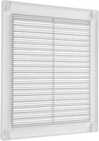 Repa Market 6 x 6 Inch (Outer) White Square Air Vent Cover - Plastic Fresh Air Intake Vent - AC Cover with Nylon Mesh Screen, Wall, Ceiling HVAC Return Air Register, Modern Soffit Vents