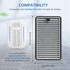 8 Pack For DSTx HEPA + Carbon Filters Replacement Compatible with Clarifion DSTx Mini Personal Portable Air Purifiers for Home, Bedroom and Pets, Works for Dust, Smoke,Odors and Airborne Particles