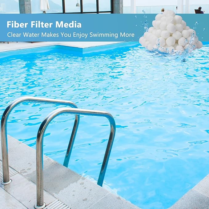 1.54 lbs Pool Filter Balls for Sand Filter Pump, Dry Filter Sand Balls, Eco-Friendly Reusable Swimming Pool Filter Media for Above Ground Pool Pool, Aquarium, Fish Tanks, Filter Pumps (1.54, Pounds)