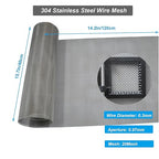 Stainless Steel Mesh Screen, 20Mesh, 15.7"x47.2" (40x120cm), Woven Fine Wire Mesh, Easy to Cut for Air Vent, Cage, Garden, Window Screen and DIY Projects
