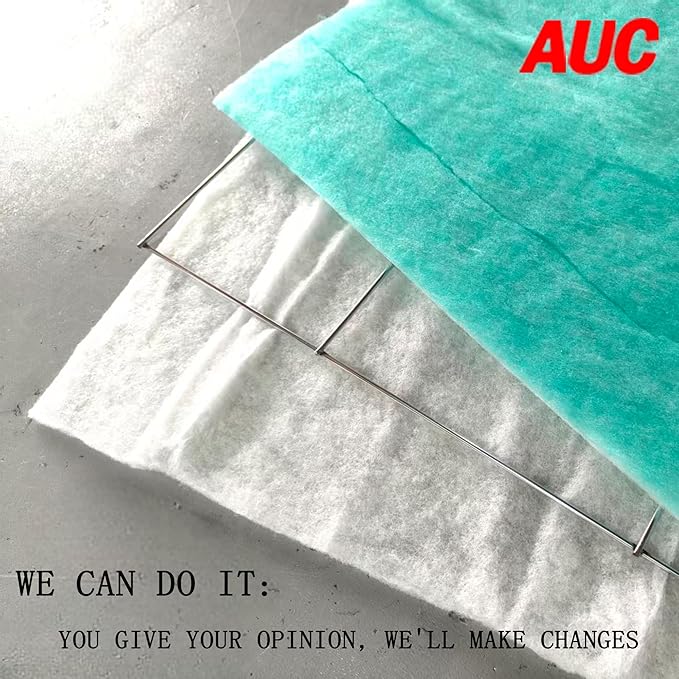 AUC Paint Booth Tacky Intake Filter Pad Series 55, 20" x 48" (8/case) Spray Booth Intake Filter with Internal Wire Support Frame