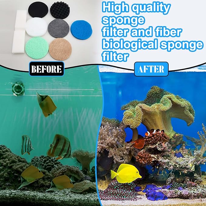 62 Pcs Compatible with Fluval Fx4/fx5/fx6 Replacement Filter Media, 6 Foam Block, 6 Carbon and 6 Water Polishing Pad, 4 Bio-sponge 6 Filter Pad, 6 Carbon, 18 Nitrite/phosphate/ammonia Remover