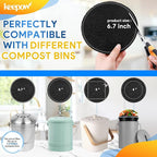 KEEPOW 10 Pack 6.75" Compost Bin Filter Replacement for Kitchen Compost Bin Countertop, Charcoal Filters for Compost Bucket, Activated Carbon Filter for Compost Pail Counter Refill Sets (Round)